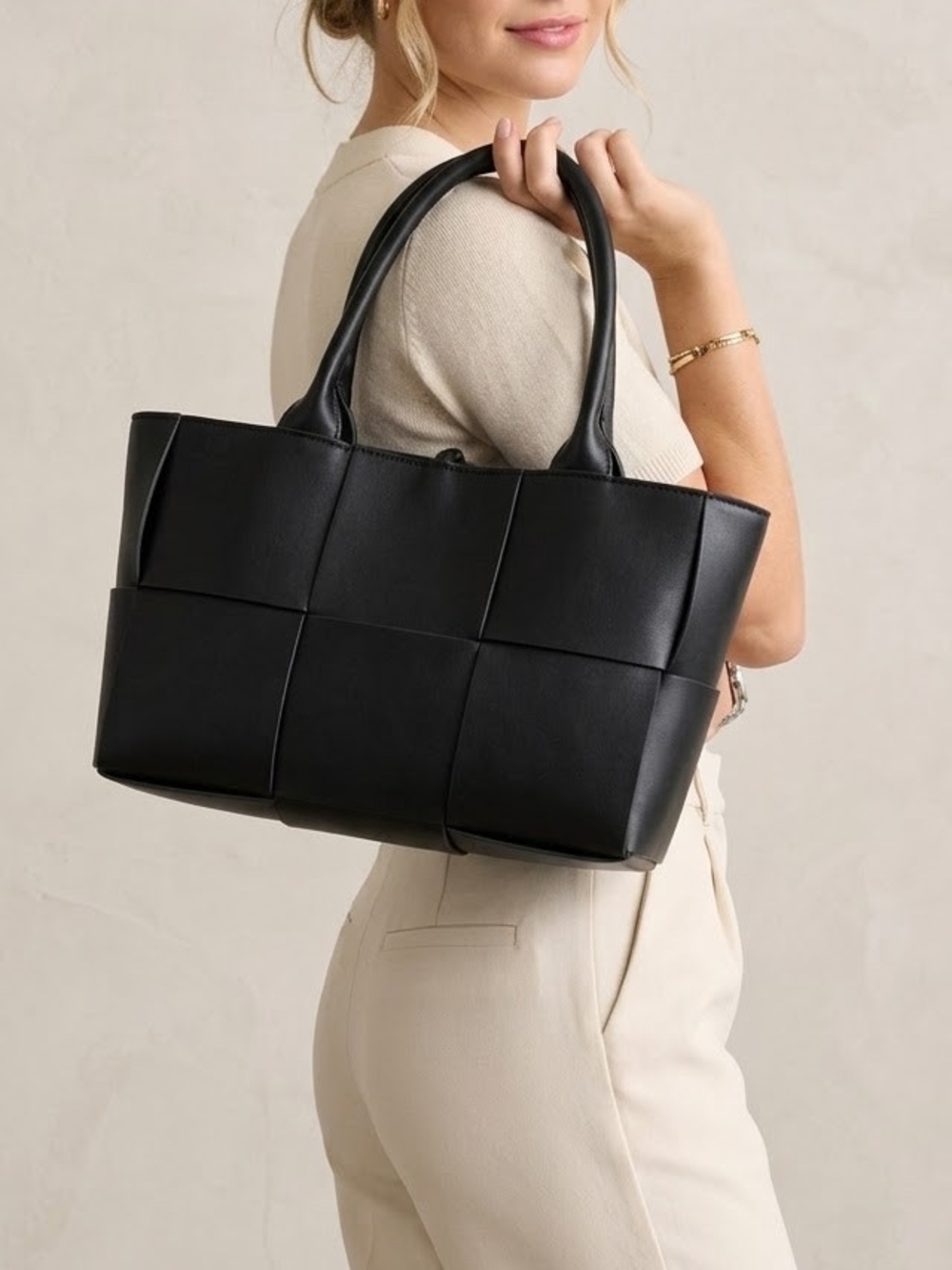 NEVER WORN Woven Tote Satchel Shoulder Everyday Bag Handbag